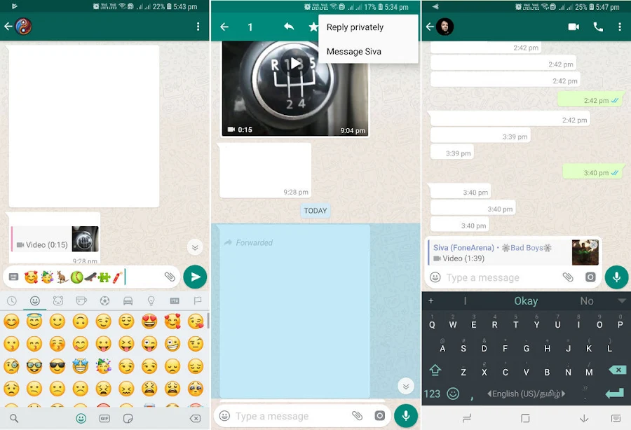 WhatsApp beta for Android gets ‘Reply Privately’ and Unicode 11 Emojis