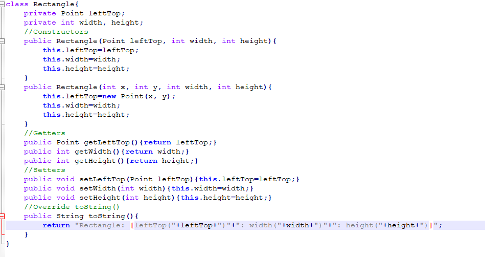 Point class in java