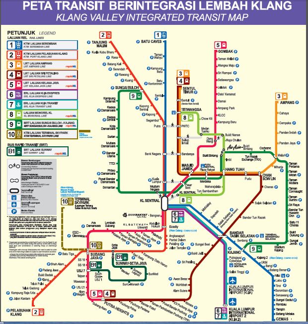 Cara menggunakan train (LRT, KTM, MRT dan Monorel) di Kuala Lumpur buat
