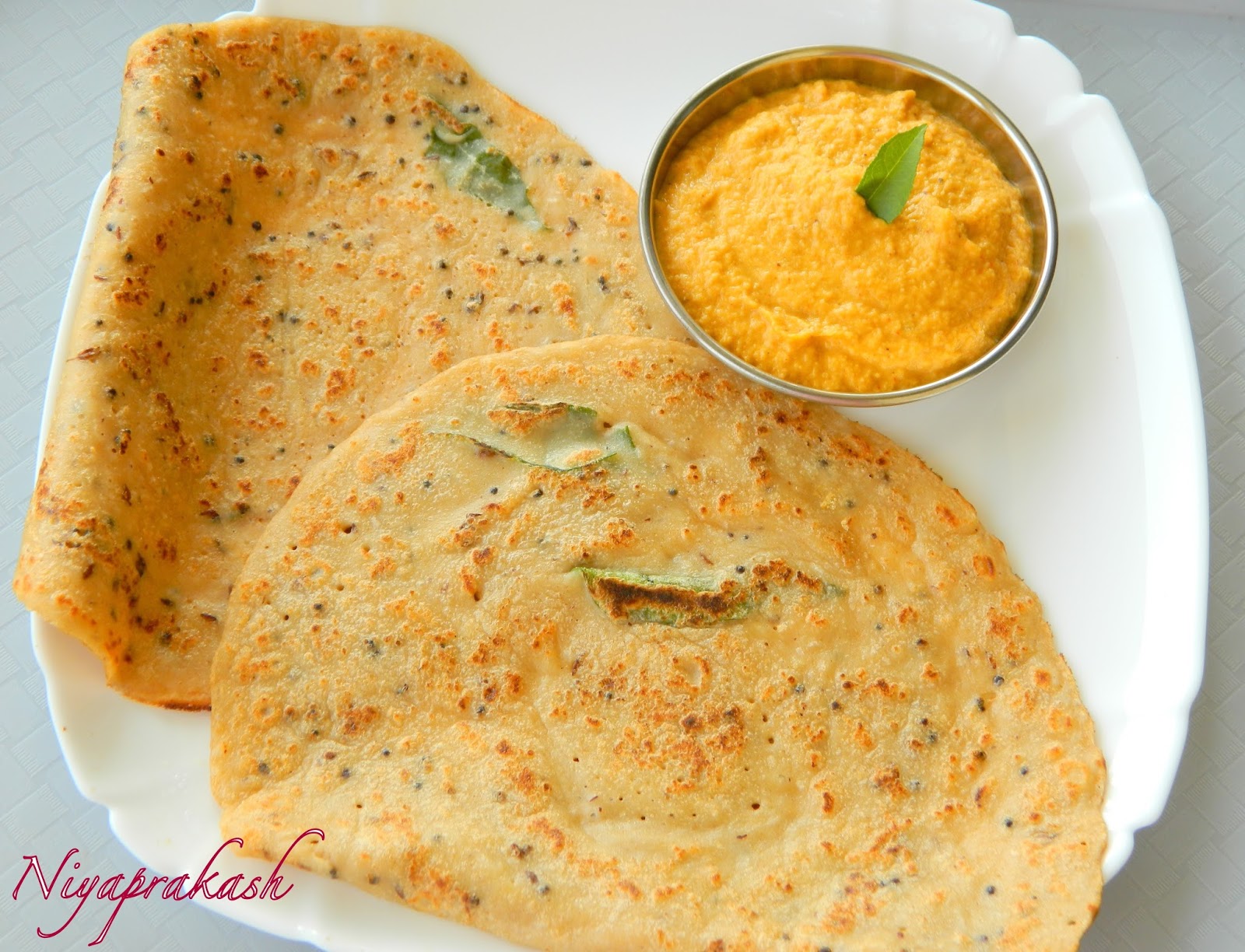 Niya's World Whole wheat dosa with Coconut (Gothambu Dosa with Coconut)