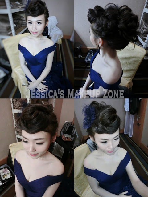 very stunning front rose hair elegant blue dress