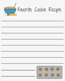 FREE Cookie Recipe Printable