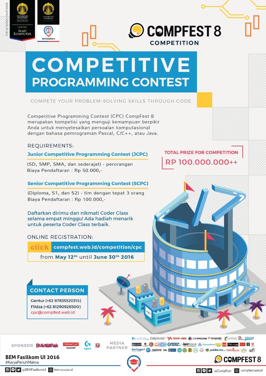 Jago Programming, Ikuti Competitive Programming Contest CompFest 8 ...