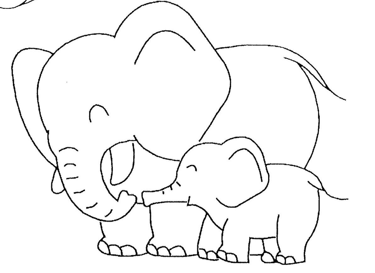 Gambar Gajah Mewarnai binatang gajah untuk anak TK