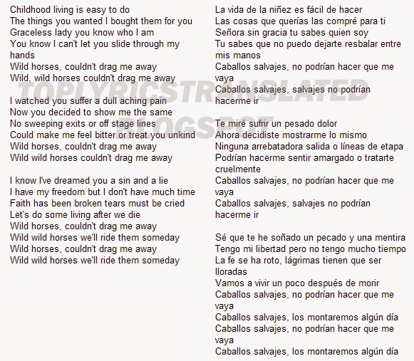 TOP LYRICS TRANSLATED CANCIONES TOP TRADUCIDAS The Rolling Stones