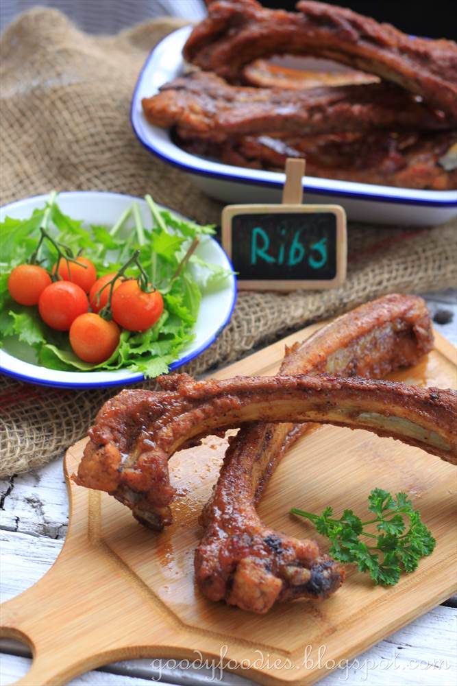 GoodyFoodies Recipe HoneyMustard Glazed Pork Ribs in Oven and
