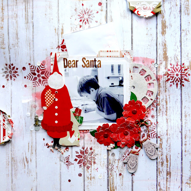 Dear Santa Scrapbook Page by Katherine Sutton using BoBunny Merry and Bright collection