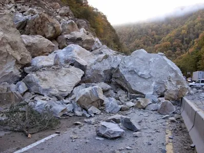 Types of Wasting: Slump, Rockslide & Debris Flow