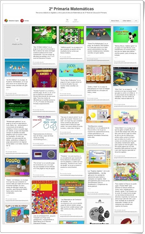 "Conjunto de juegos y actividades de Matemáticas de 2º de Primaria"