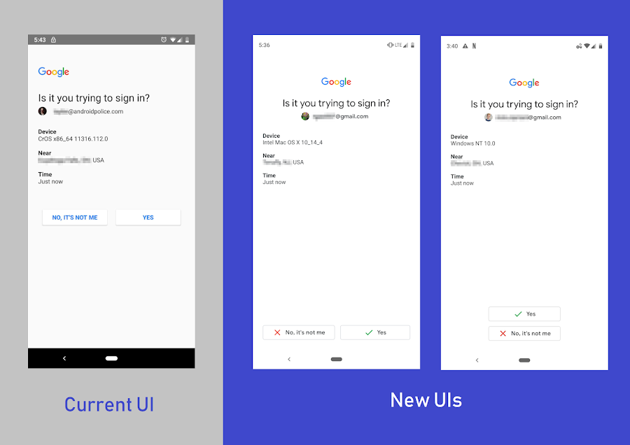 Google is testing revised two-step verification prompts on mobile Google keeps changing its login page design and user interface, so it's important for security savvy user to keep update with what Google is up to so that they can avoid similar/old phishing pages who try to hack users data