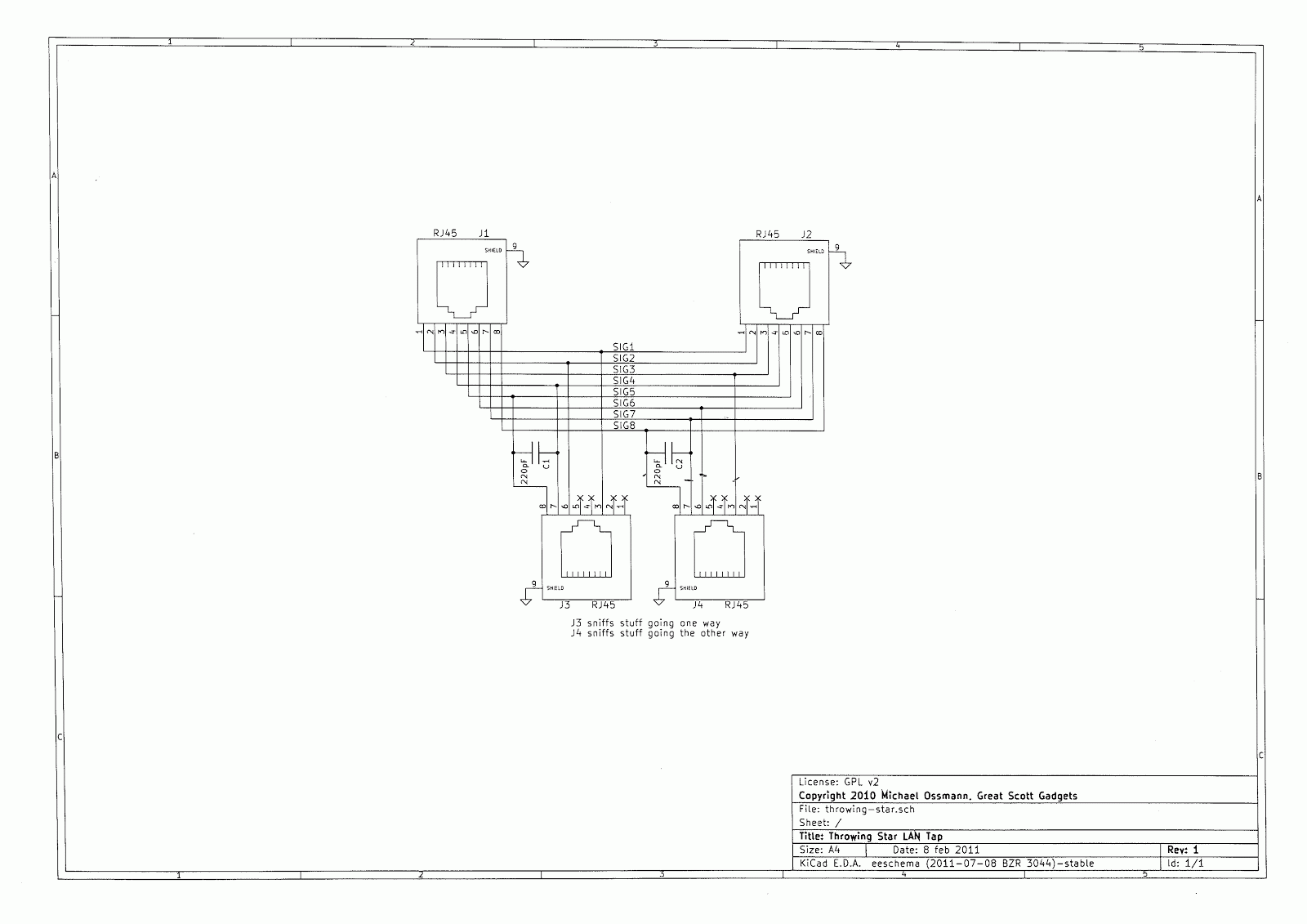 Technical Informations: Ethernet Throwing Star Tap using Krone Punch