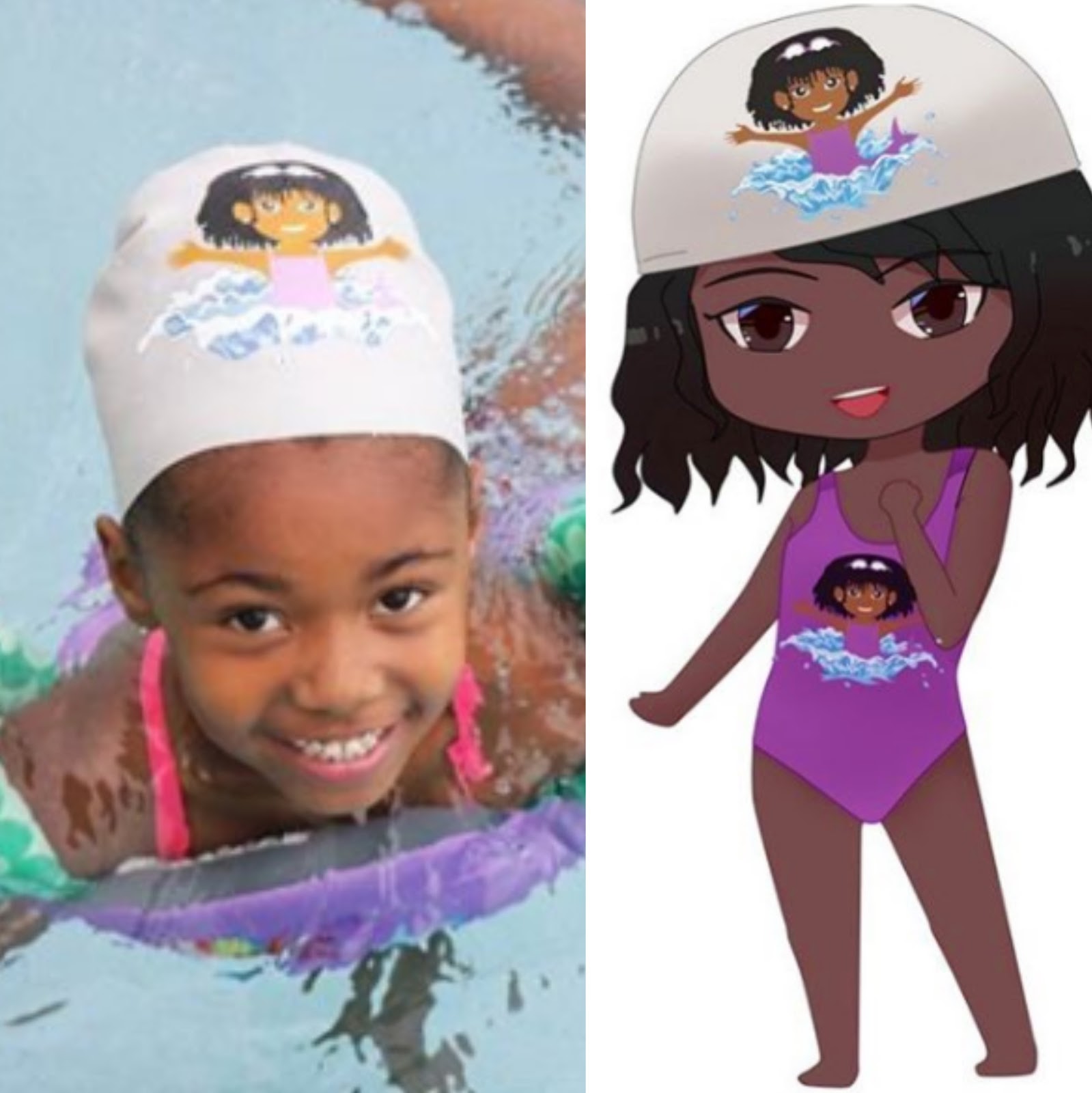Swimmie Caps Motivate Black Brown Kids To Swim Curlynikki