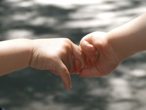Baby hands - hand by hand. Stock Photo credit: Hajnalka Ardai Mrs. Image: Baby hands - hand by hand. Photo credit: Hajnalka Ardai Mrs.