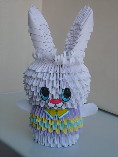 Модульное оригами зайчик схема