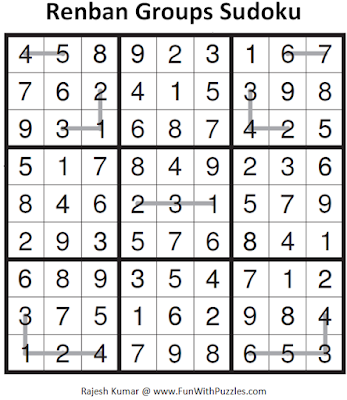 Renban Groups Sudoku (Fun With Sudoku #96) Solution