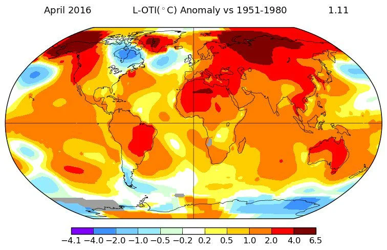 NASA temperature data shows last month was hottest April on record