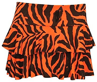 Neon Orange Zebra Print Ra Ra Skirt for Women