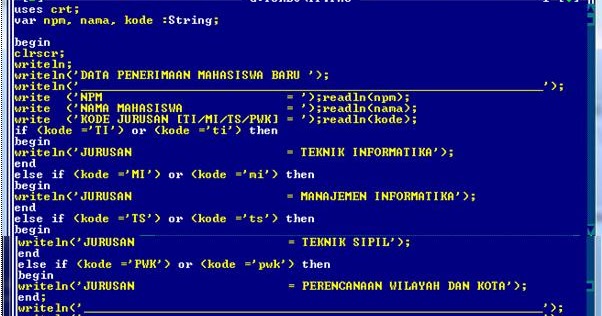 Cara Menggunakan IF Then Else pada Pemrograman Pascal | Technology ...