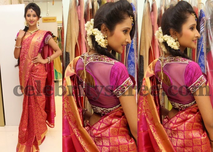 Sowmya Bridal Saree in Pink - Saree Blouse Patterns