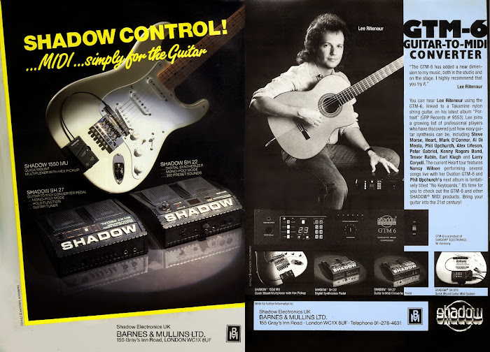 Shadow MIDI Guitar advert headlined with 'Shadow Control'