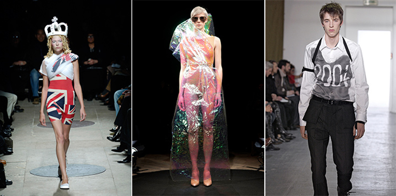 above: punk on the runway; Commes des garcons, Maison Martin Margiela and Helmut Lang