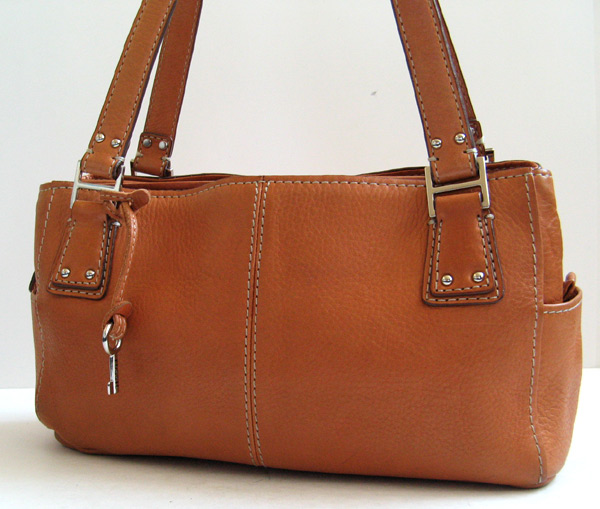 FOSSIL BROWN LEATHER SHOULDER HANDBAG