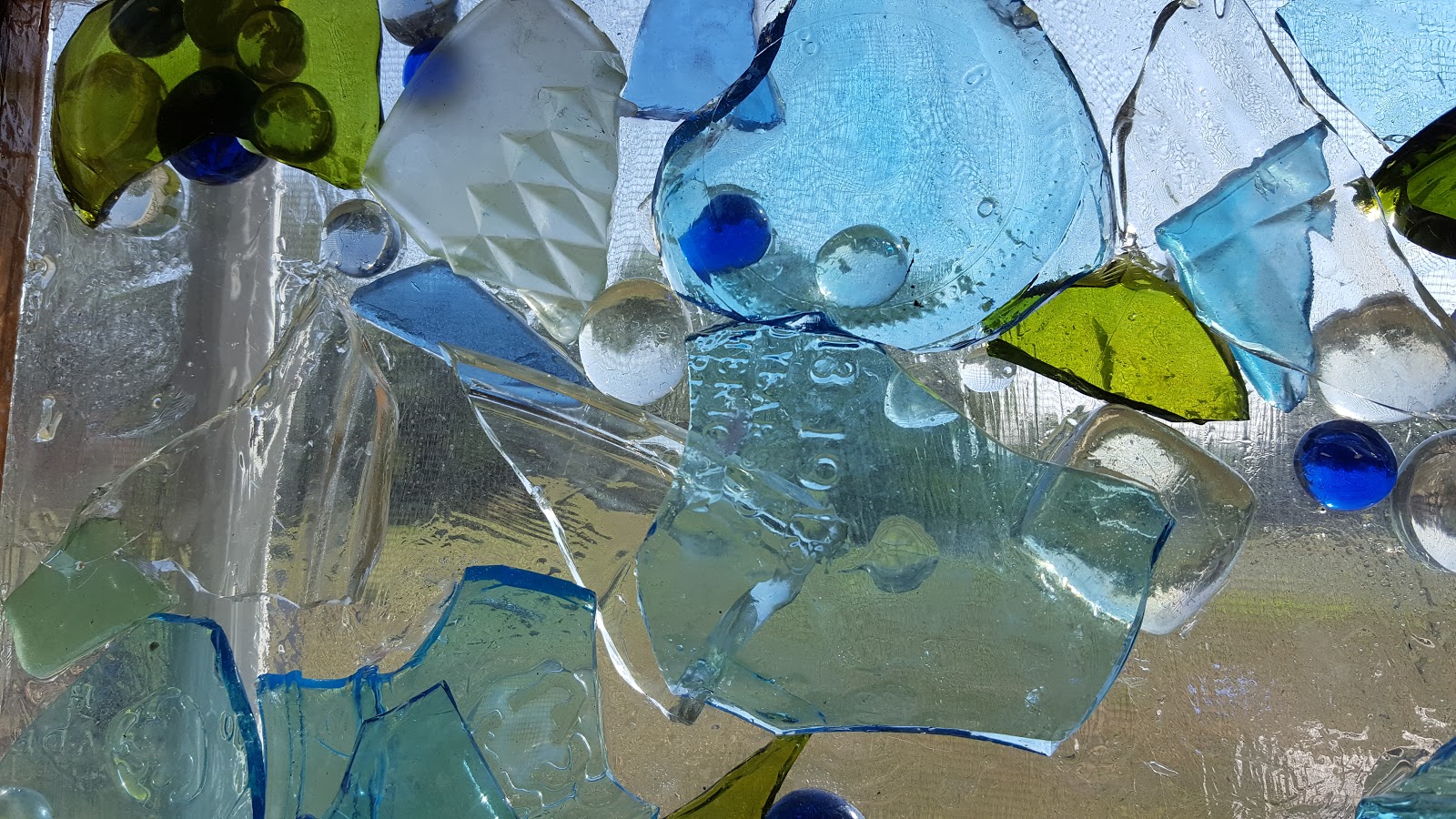 Poor Man's Stain Glass Art aka Broken Glass Mosaic DIY