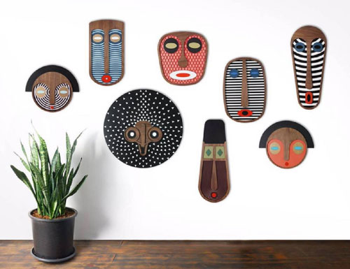 My Owl Barn Wooden Masks And Wall Decor Inspired By Mid Century Modern - Mask Wall Decor Wooden