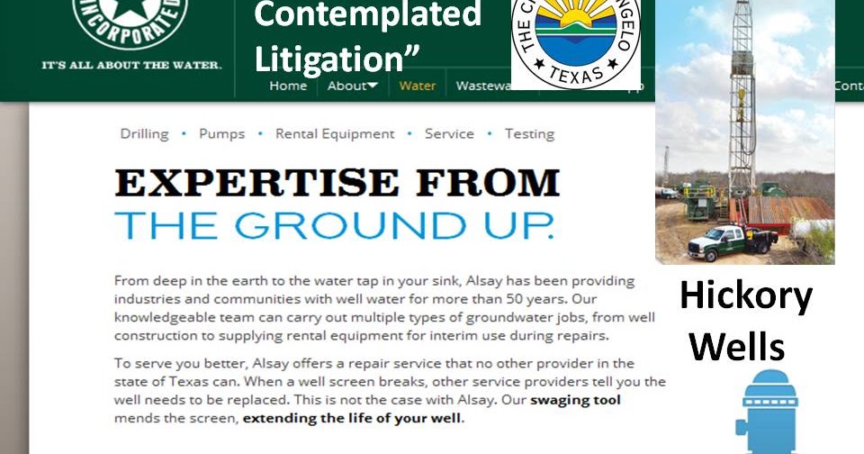 State of the Division City Council to Discuss Hickory Water Well