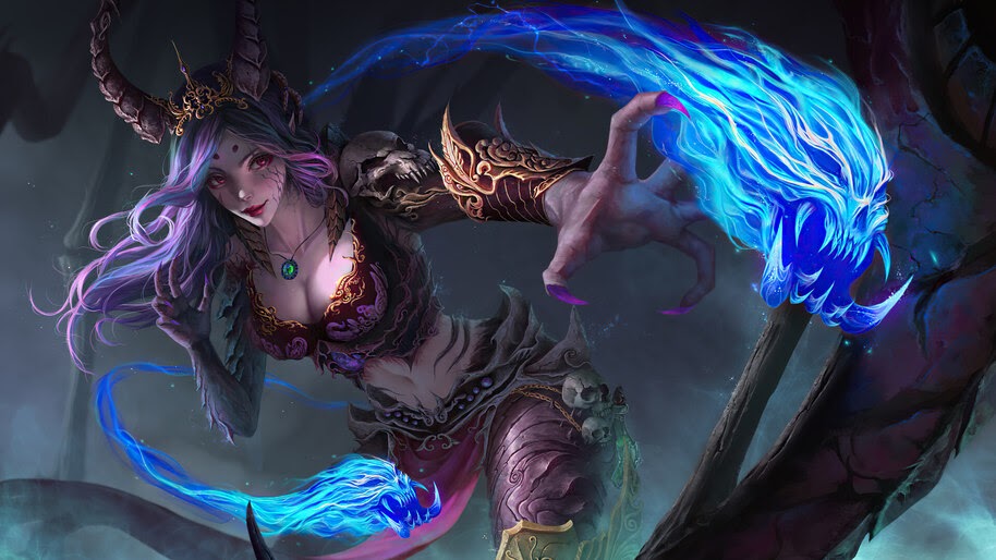 Demon, Girl, Warrior, Fantasy, 4K, #6.752