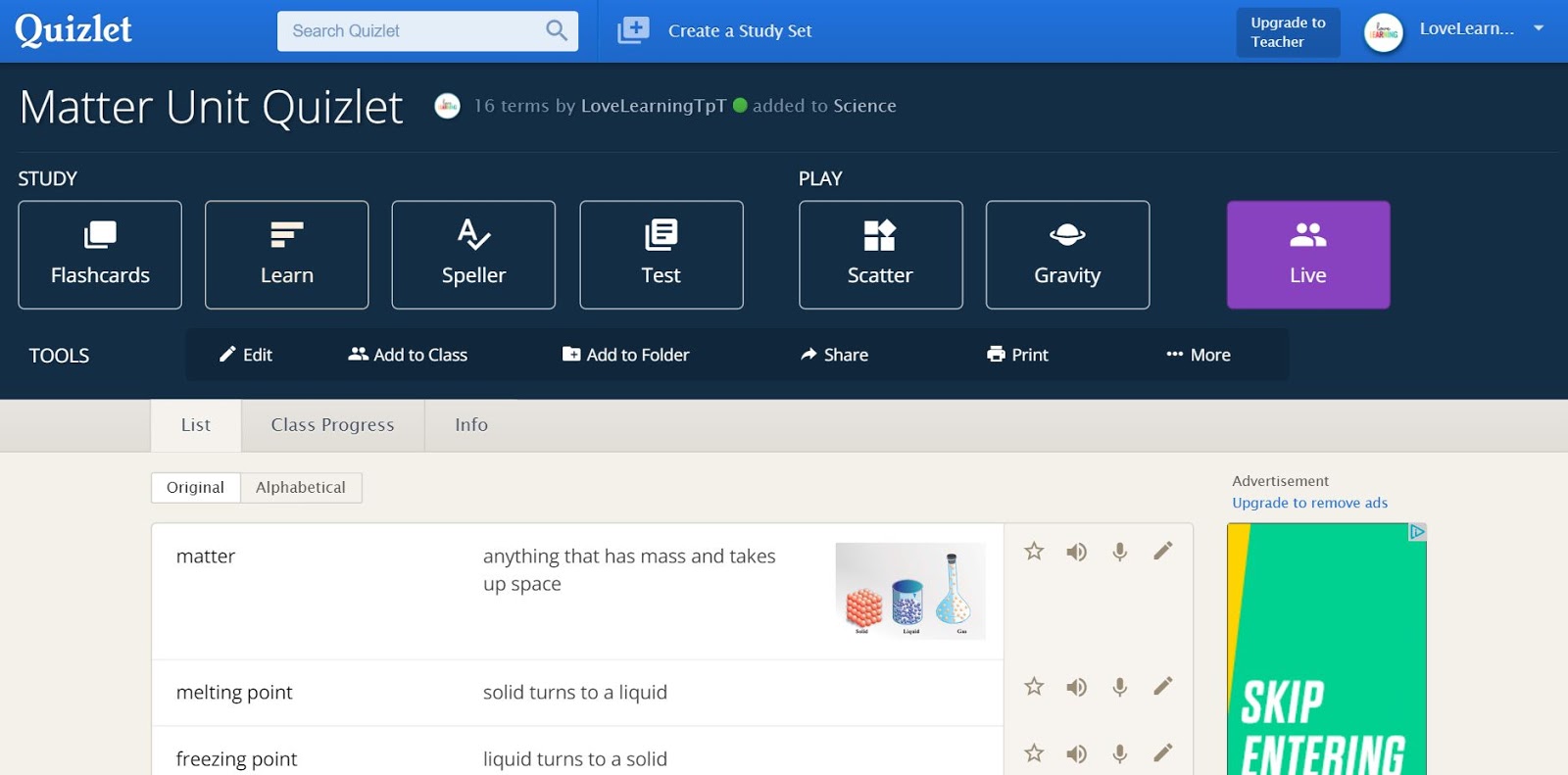 For the Love of Learning Using Quizlet in the Classroom