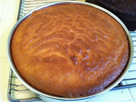 Cherpumple baked yellow cake