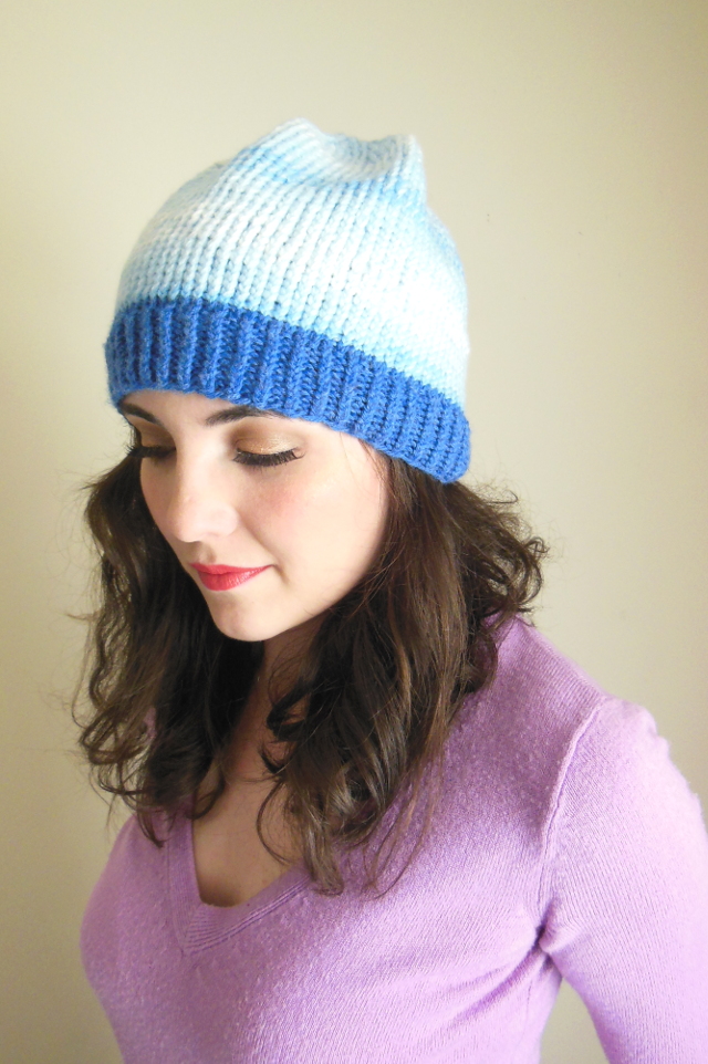 bright blue beanie