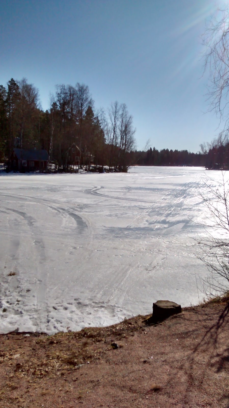 Tire Marks On The Frozen Lake