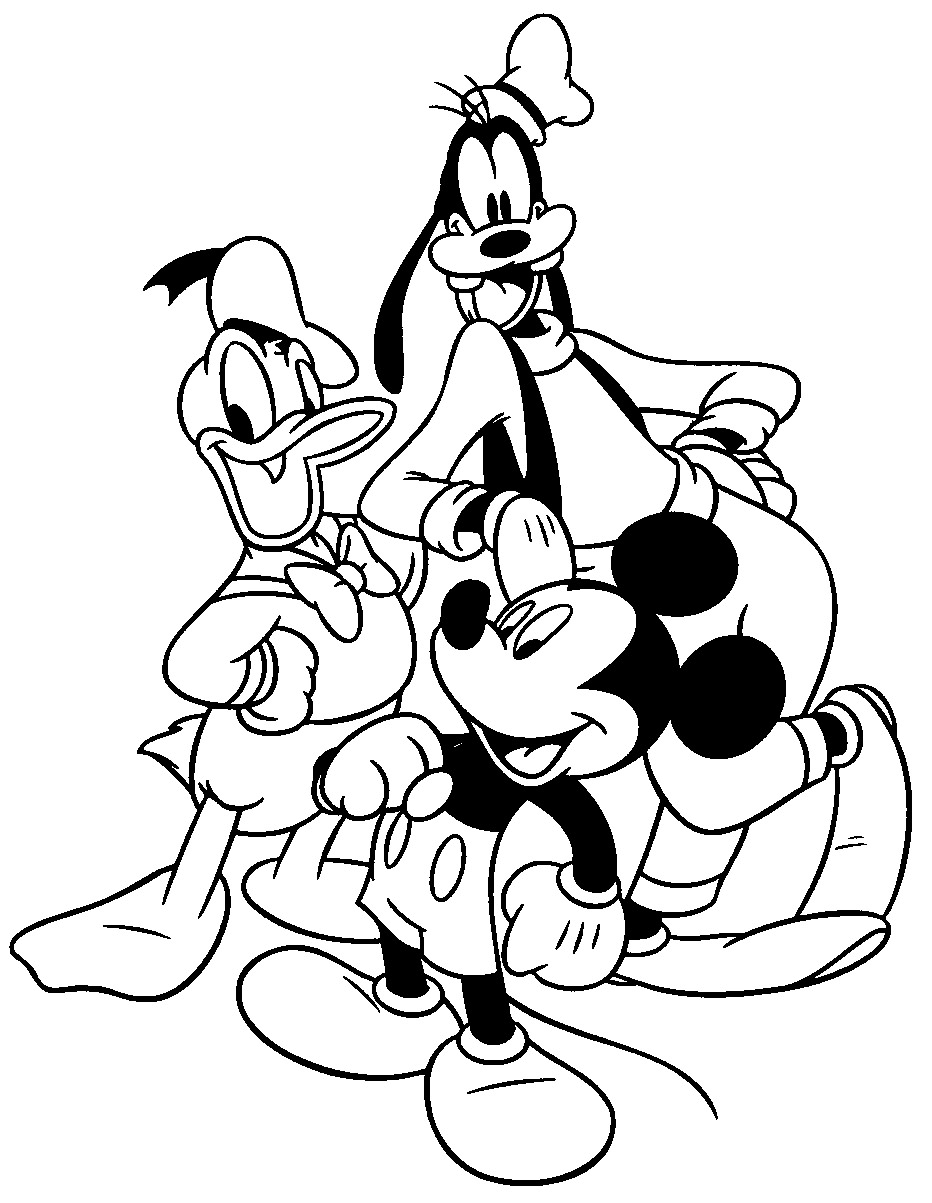Disney Colouring Book For Kids: Various Disney Characters Coloring Page