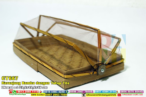 Keranjang Bambu Dengan Tutup Tile