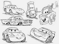 Gambar Mewarnai Kartun Cars Lucu Mobil Mc Queen