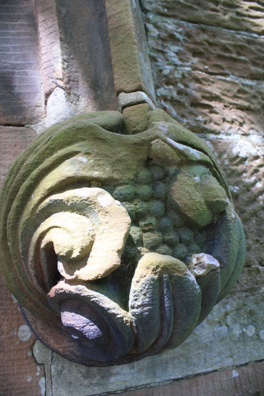 carved piece Holm St Cuthbert Church