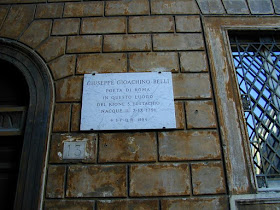 The plaque marking the birthplace of Giuseppe Gioachino Belli, in Via dei Redentoristi in central Rome