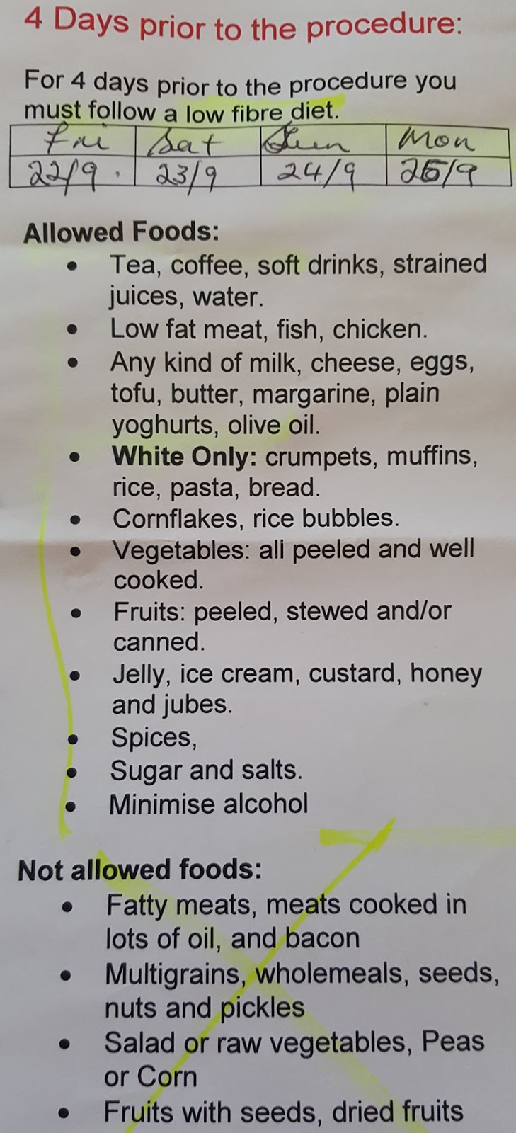 Colonoscopy Prep Diet