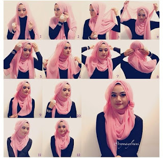 Cara Memakai Hijab Pashmina Pesta Cara Memakai Hijab Pashmina Pesta