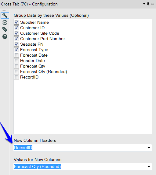 Pixel Mixer: Controlling the Format of the Cross Tab Header in Alteryx