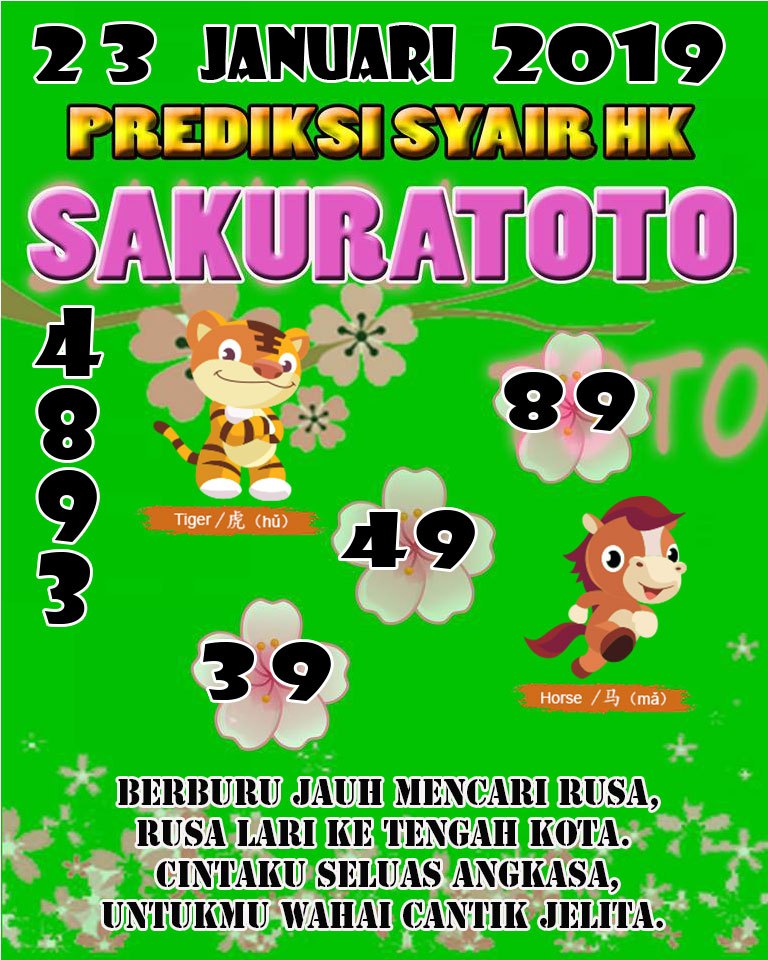 KODE SYAIR HONGKONG RABU 23 JANUARI 2019 KODE SYAIR KALONG