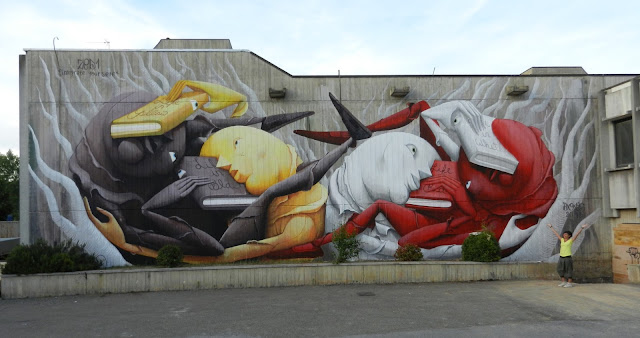 After a large wall in Tokyo, Japan, ZED1 is back in Italy where he was invited to paint for the Down On The Street Festival.