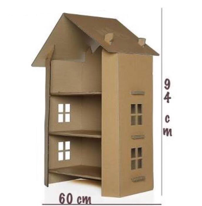hacer casa de muñecas con cajas de carton