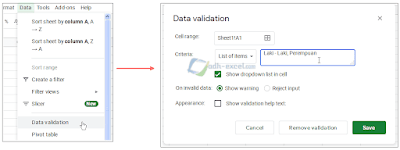 adh-excel.com Data Validation untuk Dropdown List Google Sheets