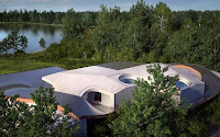 Futuristic House Birkensee Design Surrounded by Forest and Overlooking a Lake in the South of Vienna