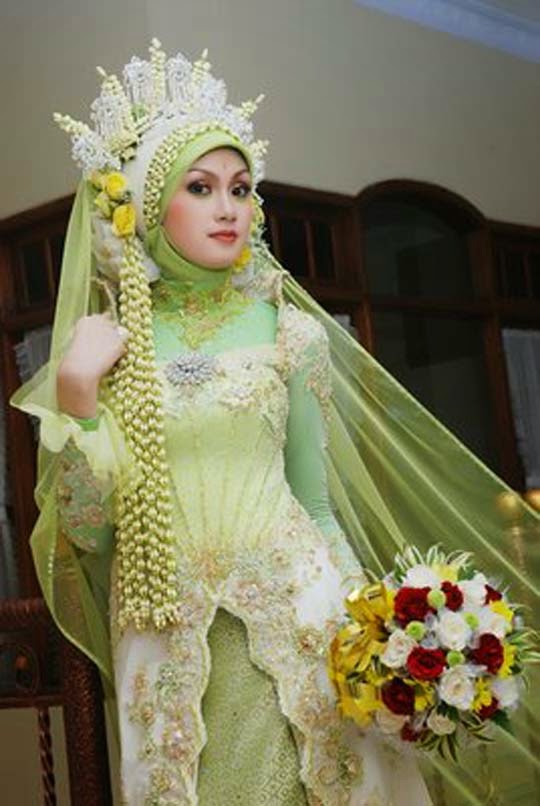 16 Contoh Model Baju  Pengantin  Muslim Warna  Hijau  