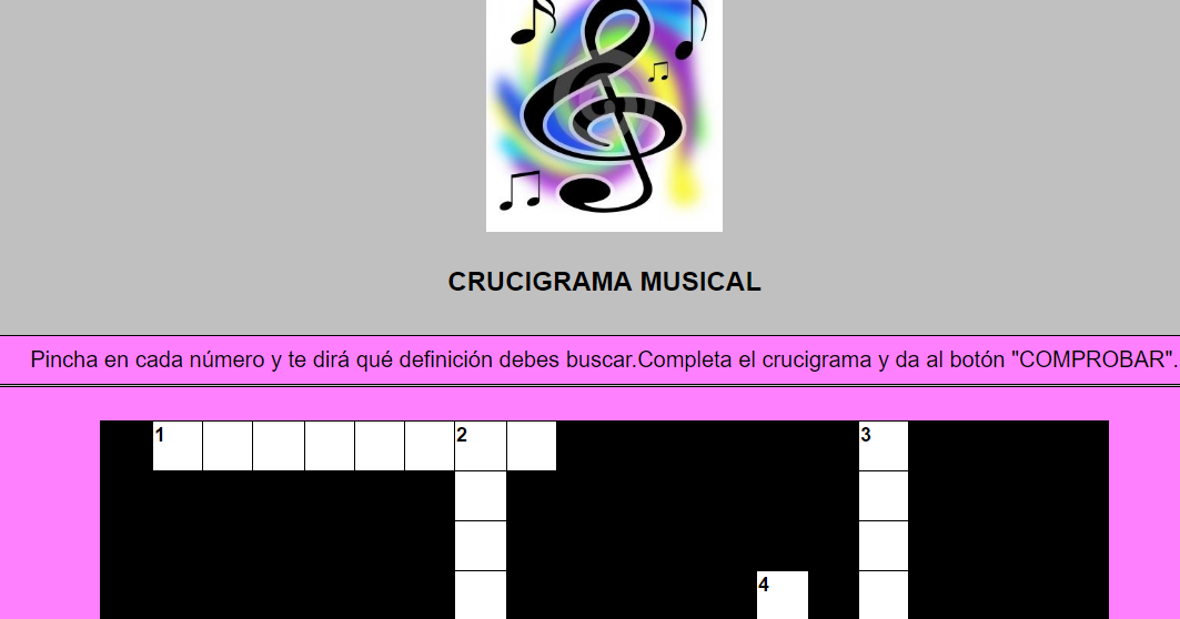 El Lenguaje Musical de Fátima CRUCIGRAMA MUSICAL 1