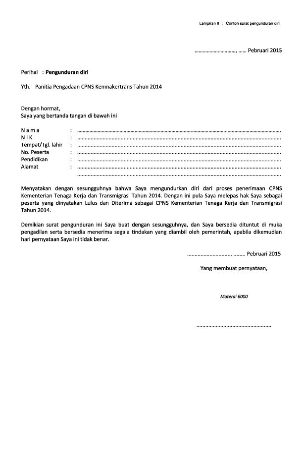 Contoh Surat Pernyataan Pengunduran Diri Dari Jabatan Contoh Surat Pernyataan Pengunduran Diri Dari Jabatan
